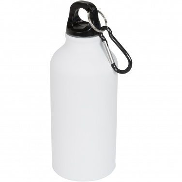 Logotrade business gift image of: Oregon 400 ml matte water bottle with carabiner