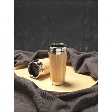 Logo trade business gift photo of: Bambus 450 ml tumbler with bamboo outer