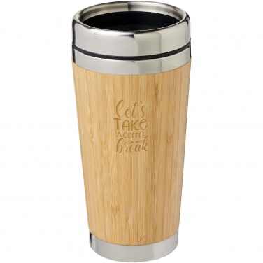 Logo trade promotional merchandise picture of: Bambus 450 ml tumbler with bamboo outer