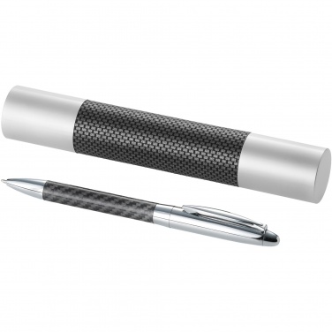 Logo trade advertising product photo of: Winona ballpoint pen with carbon fibre details