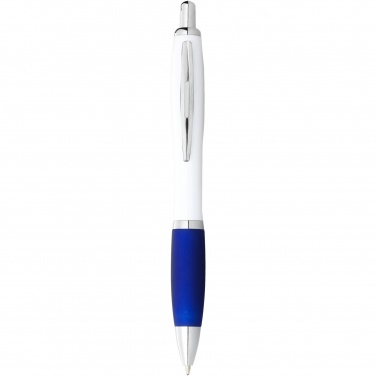 Logotrade advertising product picture of: Nash ballpoint pen with white barrel and coloured grip