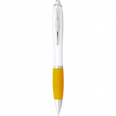 Logotrade promotional merchandise photo of: Nash ballpoint pen with white barrel and coloured grip