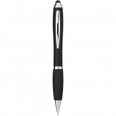 Logo trade promotional merchandise picture of: Nash coloured stylus ballpoint pen with black grip