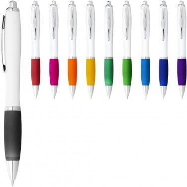 Logotrade promotional product picture of: Nash ballpoint pen white barrel and coloured grip