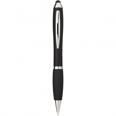 Logo trade corporate gifts picture of: Nash coloured stylus ballpoint pen with black grip