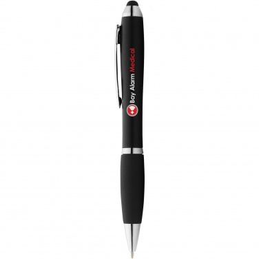 Logotrade promotional gift picture of: Nash coloured stylus ballpoint pen with black grip