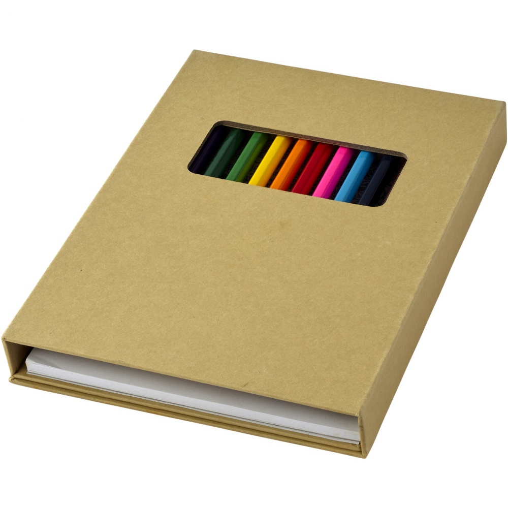 Logo trade advertising products picture of: Pablo colouring set with drawing paper