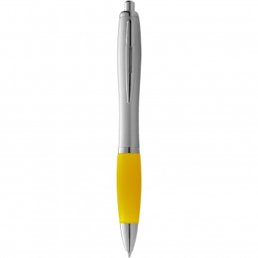 Logotrade promotional gift image of: Nash ballpoint pen silver barrel and coloured grip