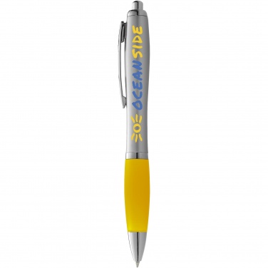 Logotrade promotional giveaway image of: Nash ballpoint pen silver barrel and coloured grip