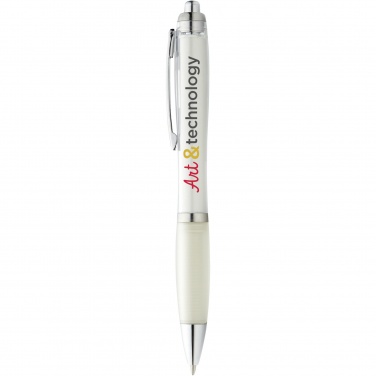 Logo trade promotional items image of: Nash ballpoint pen coloured barrel and grip