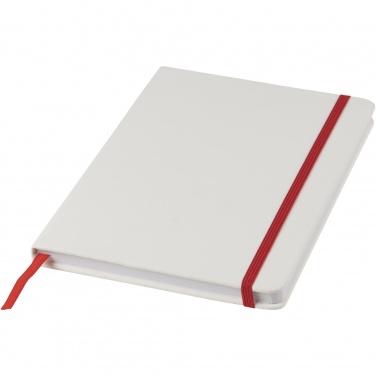 Logotrade advertising product image of: Spectrum A5 white notebook with coloured strap