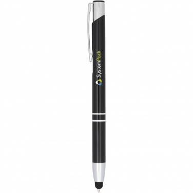 Logo trade promotional giveaways image of: Moneta anodized aluminium click stylus ballpoint pen