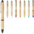 Nash bamboo ballpoint pen, Natural / Royal blue