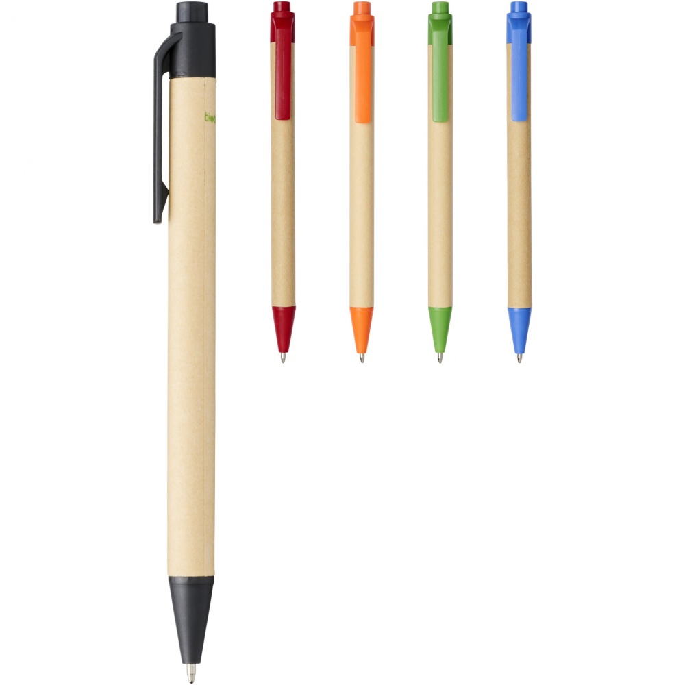 Logo trade advertising product photo of: Berk recycled carton and corn plastic ballpoint pen