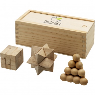 Logotrade advertising product image of: Brainiac 3-piece wooden brain teaser set