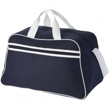 Logo trade promotional merchandise photo of: San Jose 2-stripe sports duffel bag 30L