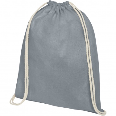 Logo trade promotional merchandise picture of: Oregon 100 g/m² cotton drawstring bag 5L