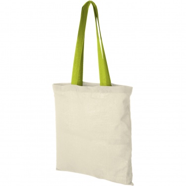 Logo trade advertising product photo of: Nevada 100 g/m² cotton tote bag coloured handles 7L