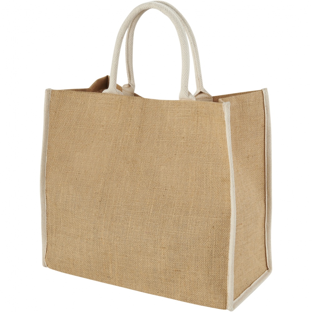 Logotrade promotional products photo of: Harry coloured edge jute tote bag 25L