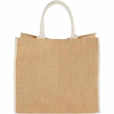 Logo trade promotional products image of: Harry coloured edge jute tote bag 25L