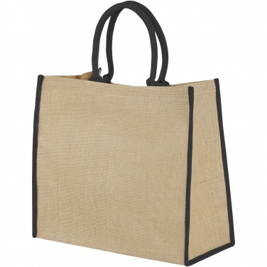 Logo trade promotional gifts picture of: Harry coloured edge jute tote bag 25L