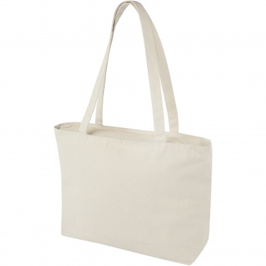 Logotrade corporate gift image of: Ningbo 320 g/m² zippered cotton tote bag 15L