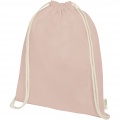 Orissa 100 g/m² organic cotton drawstring bag 5L, Pale blush pink