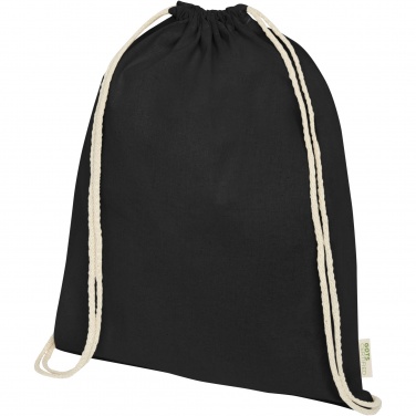 Logotrade promotional merchandise image of: Orissa 100 g/m² organic cotton drawstring bag 5L