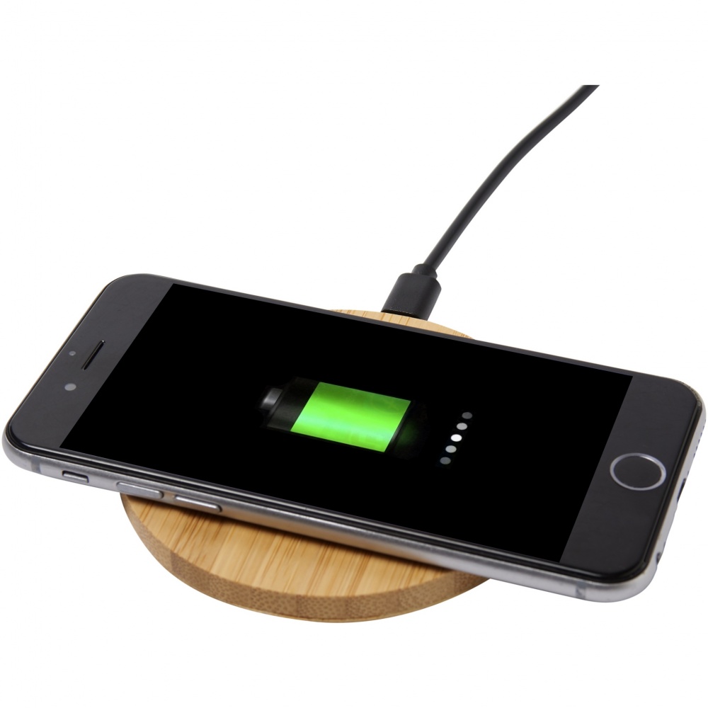 Logo trade corporate gift photo of: Essence 5W bamboo wireless charging pad