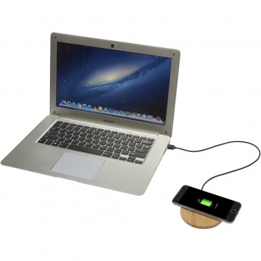 Logo trade promotional item photo of: Essence 5W bamboo wireless charging pad