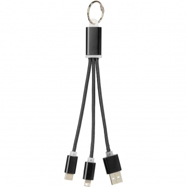 Logotrade promotional merchandise picture of: Metal 3-in-1 charging cable with keychain