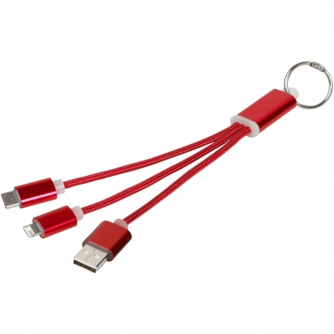 Logotrade promotional item picture of: Metal 3-in-1 charging cable with keychain