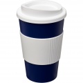 Americano® 350 ml insulated tumbler with grip, Blue / White