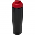 H2O Active® Tempo 700 ml flip lid sport bottle, Solid black / Red