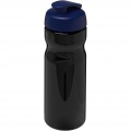 H2O Active® Base 650 ml flip lid sport bottle, Solid black / Blue