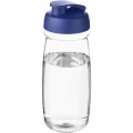 H2O Active® Pulse 600 ml flip lid sport bottle, Transparent / Blue