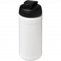 Baseline® Plus 500 ml flip lid sport bottle, White / Solid black