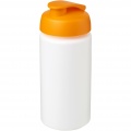 Baseline® Plus grip 500 ml flip lid sport bottle, White / Orange