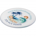 Renzo round plastic coaster, Transparent clear