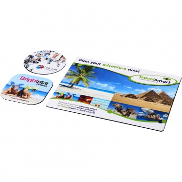 Logo trade advertising products image of: Brite-Mat® mouse mat and coaster set combo 1