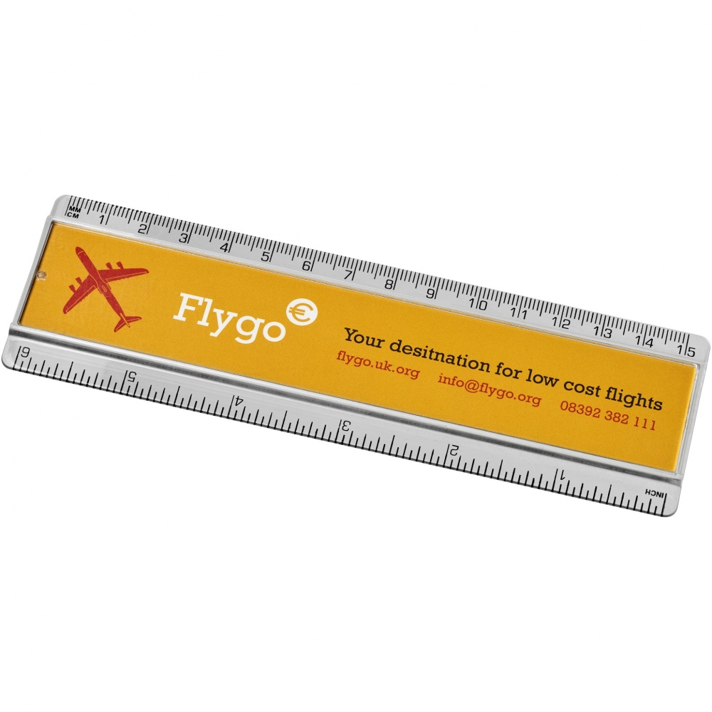 Logo trade promotional giveaways image of: Ellison 15 cm plastic insert ruler