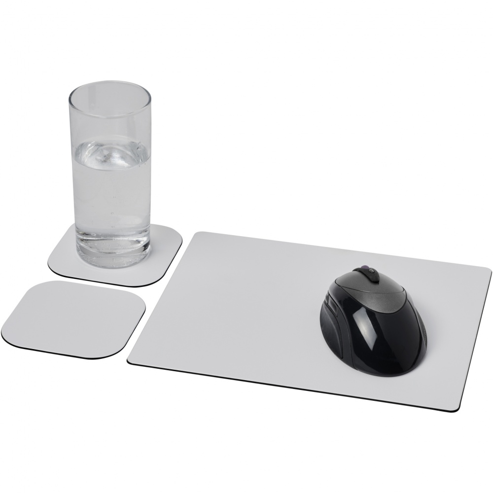 Logo trade promotional gifts image of: Brite-Mat® mouse mat and coaster set combo 3