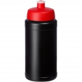 Baseline® Plus 500 ml bottle with sports lid, Solid black / Red