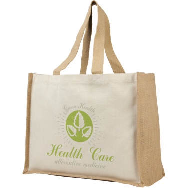 Logo trade promotional gifts image of: Varai 320 g/m² canvas and jute shopping tote bag 23L