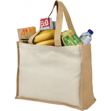 Logotrade promotional product picture of: Varai 320 g/m² canvas and jute shopping tote bag 23L