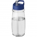 H2O Active® Pulse 600 ml spout lid sport bottle, Transparent / Blue