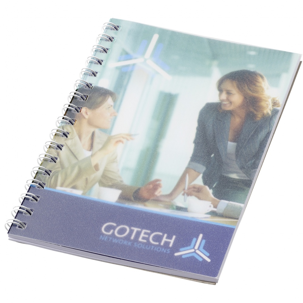 Logo trade corporate gifts image of: Desk-Mate® spiral A6 notebook PP cover