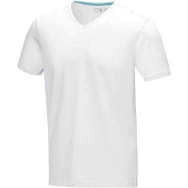 Logo trade promotional products image of: Kawartha short sleeve men's organic V-neck t-shirt