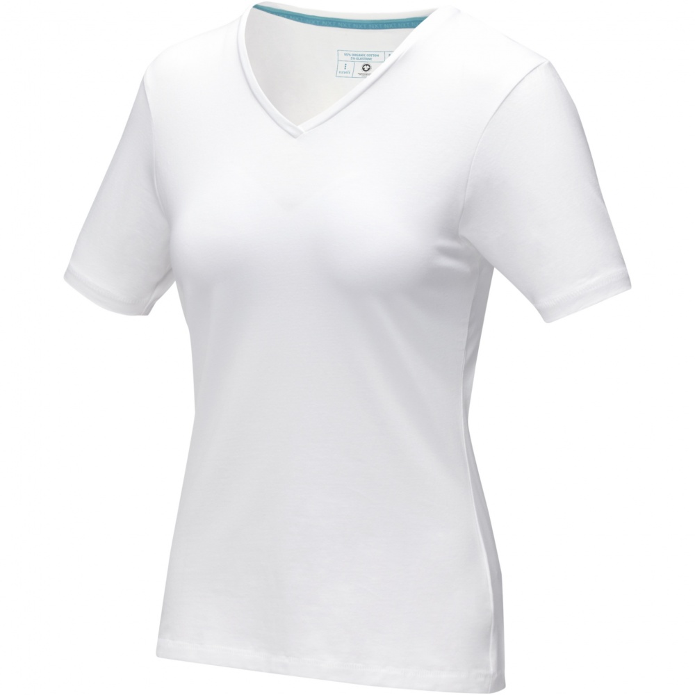 Logo trade promotional merchandise picture of: Kawartha short sleeve women's organic V-neck t-shirt