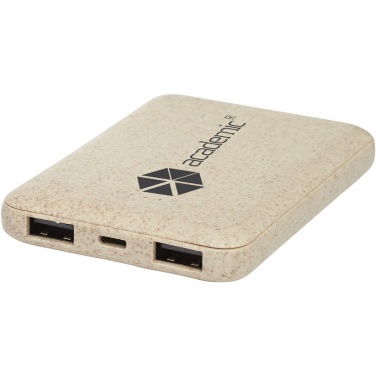 Logo trade promotional gifts image of: Asama 5000 mAh wheat straw power bank